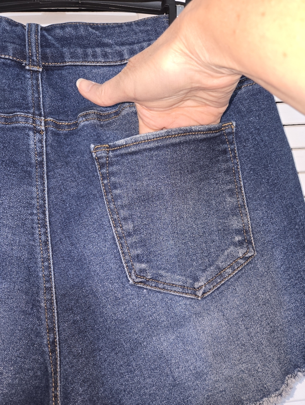 Vanilla Star Women's 18 Super HighRise Distressed Denim Shorts - Picture 5 of 12